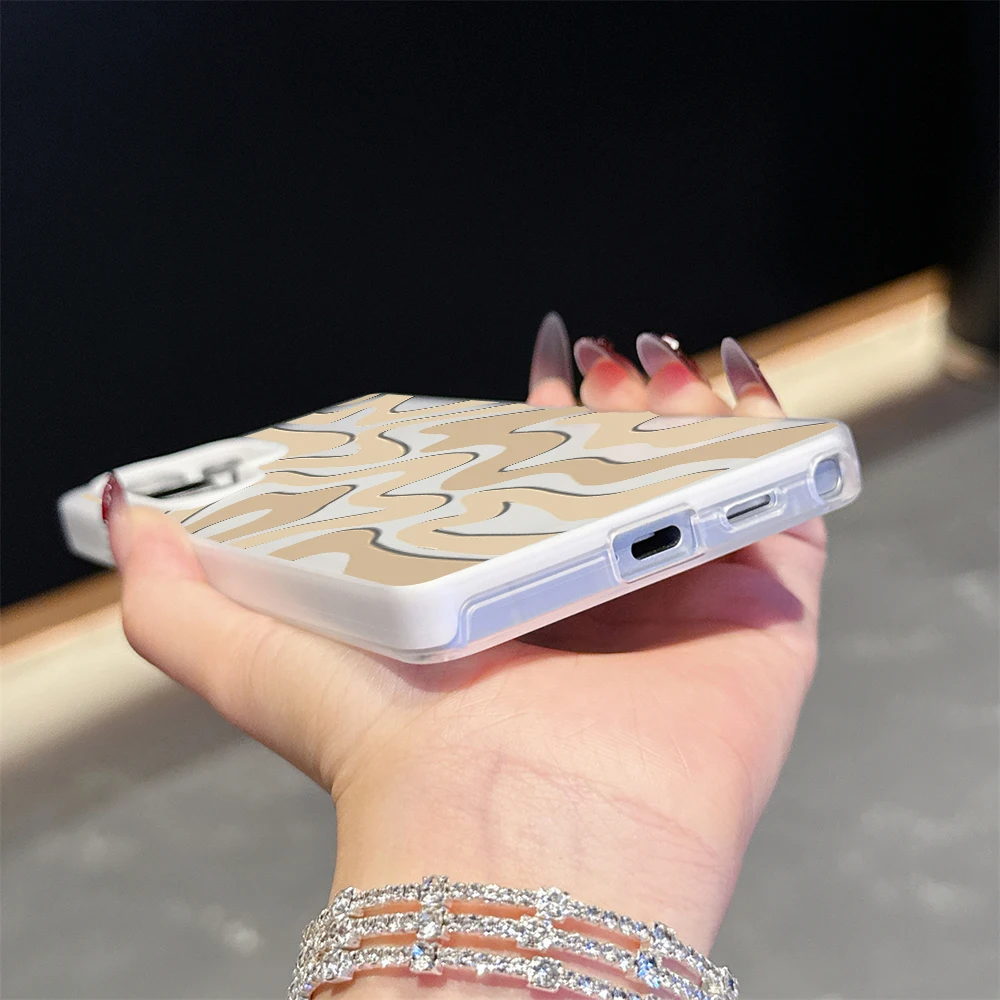 Unregelmäßige Linien Hülle für Samsung Galaxy S21 S25 S24 S23 Ultra S22 Plus FE A56 A55 A54 A36 A35 A34 5G Farbblockierung Einfache Coque – Detail 4