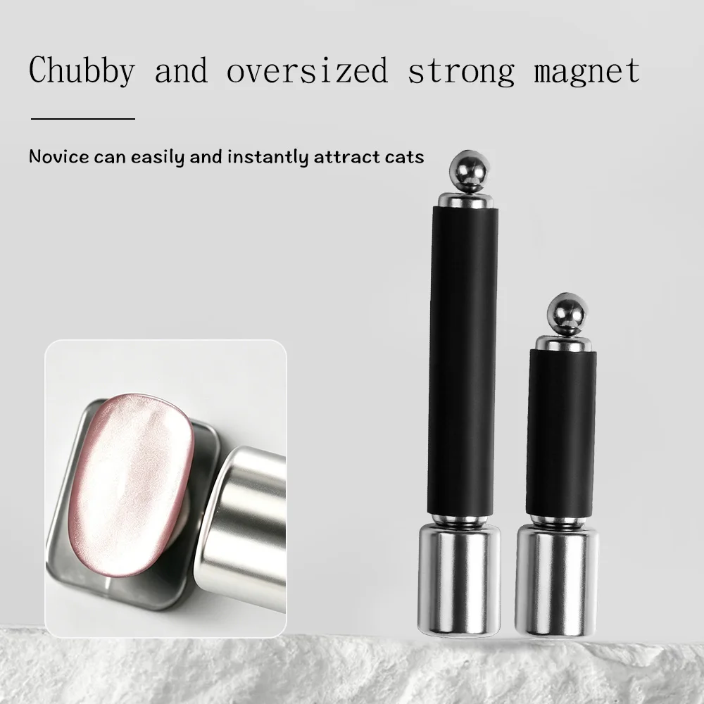 2/3PCS New Nail Cat Eye Magnetic Ball Cylindrical Magnet Double Head Nail Magnet Round Steel Ball Magnet Cat Eye Nail Art Tool view 2