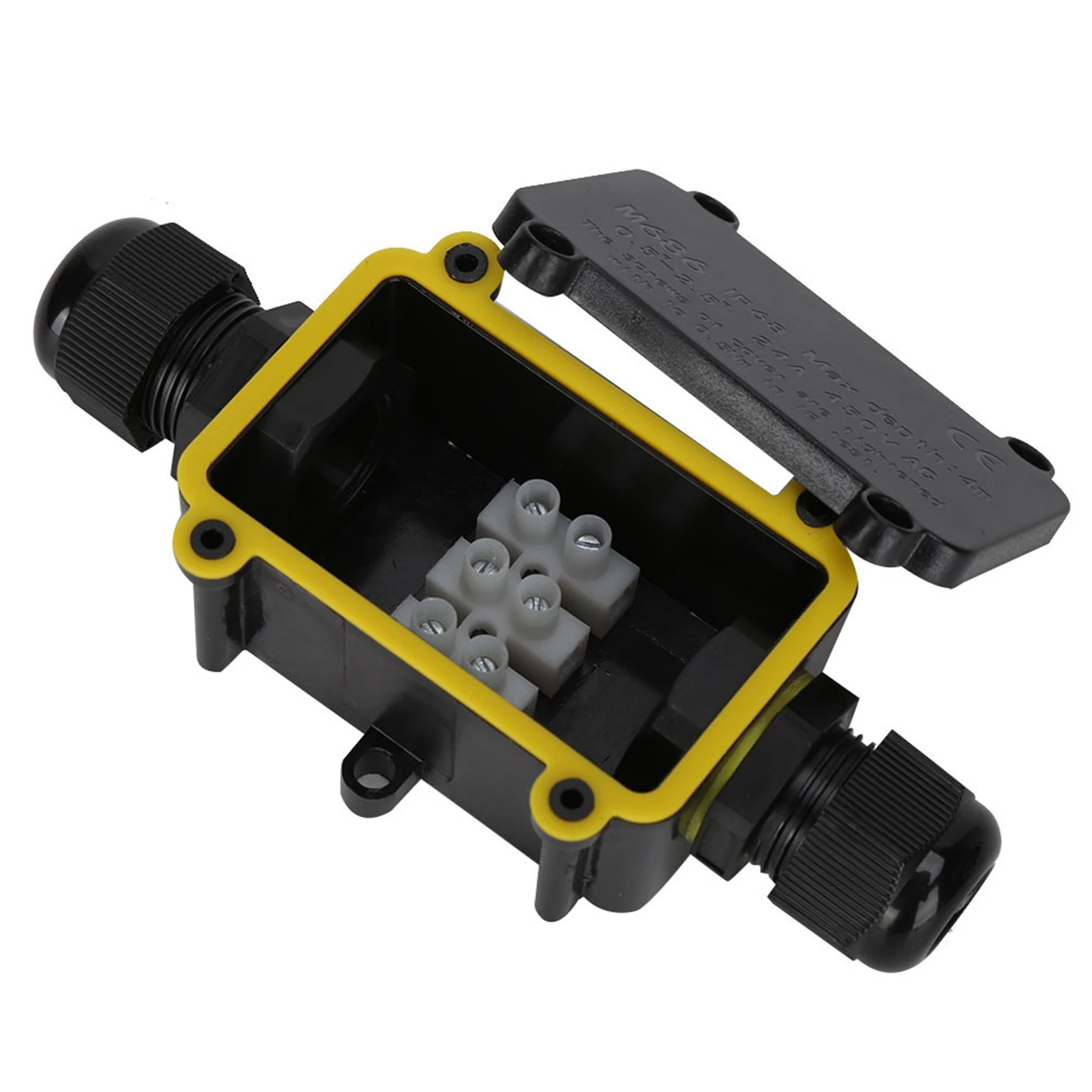 Junction Box Plastic Waterproof Junction Box M686 Black Two Position Cable Connector Junction Box IP68 for LED Street Light