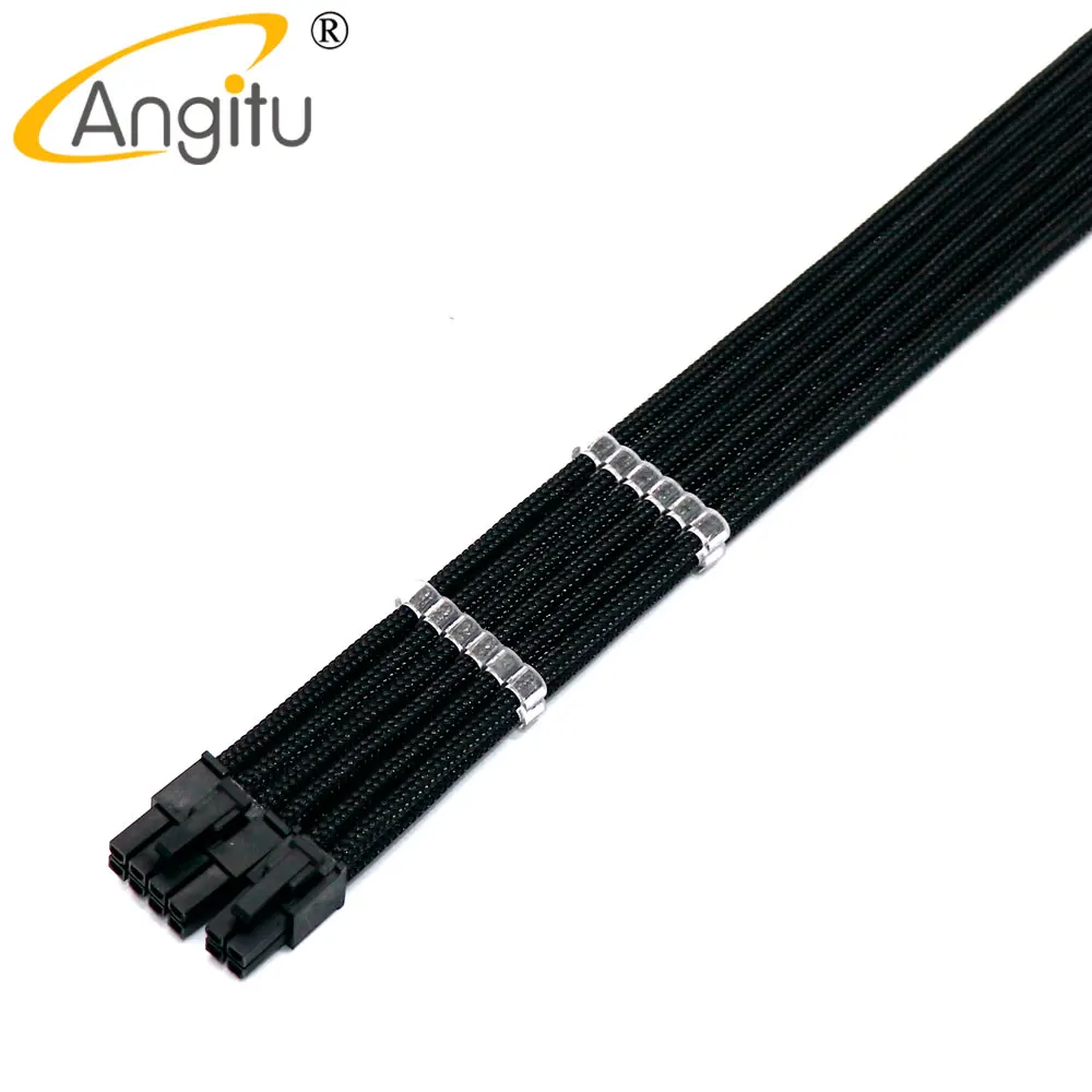 

Angitu 20/30cm 4pin+8Pin CPU/ATX/EPS Extension Power Cable Premium Quality 11 Colors White Black UL 1007 18awg With Combs