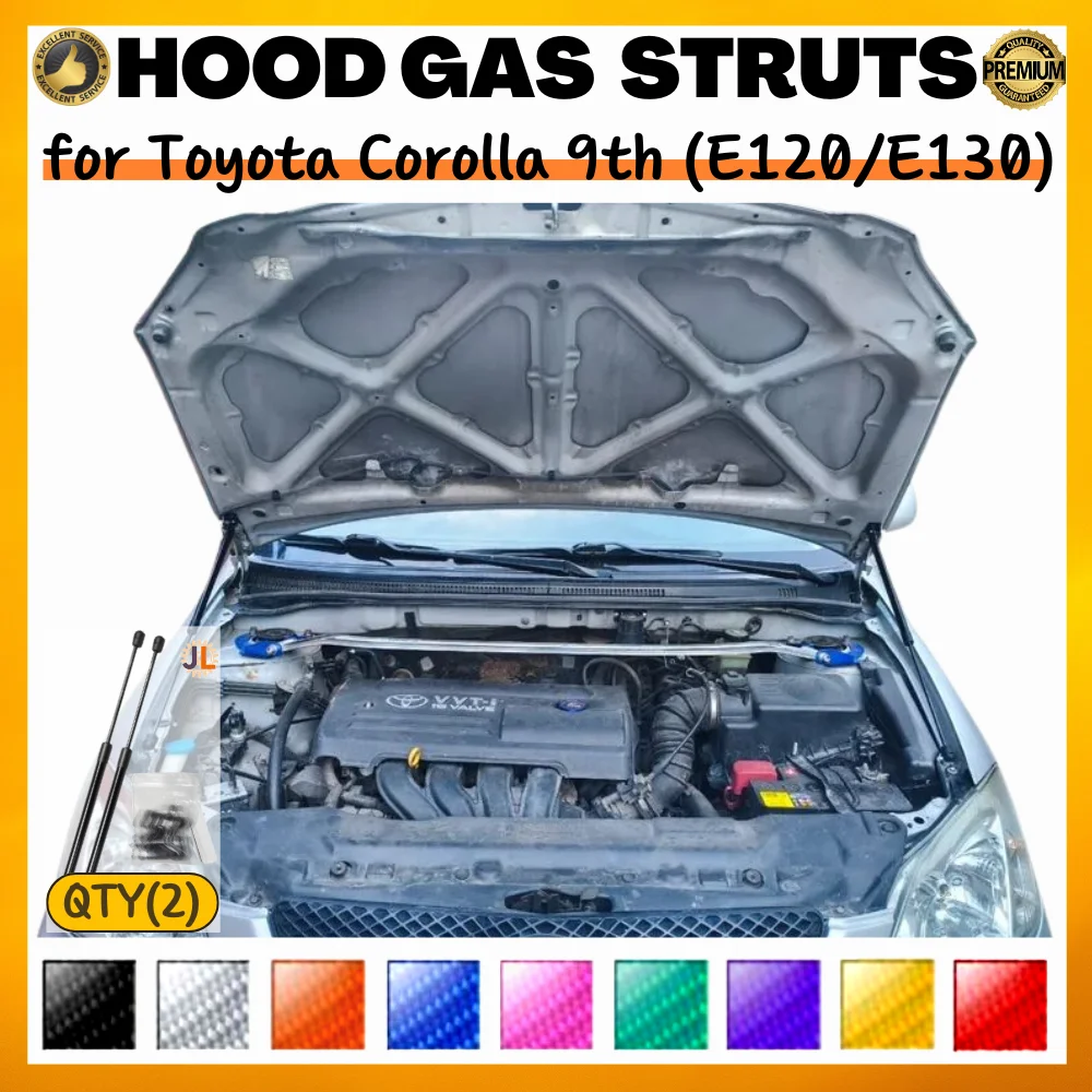 

Qty(2) Стойки капота для Toyota Corolla 9th (E120/E130) 2000-2007 гг., модификация переднего капота, газовые пружины, опоры подъема амортизатора
