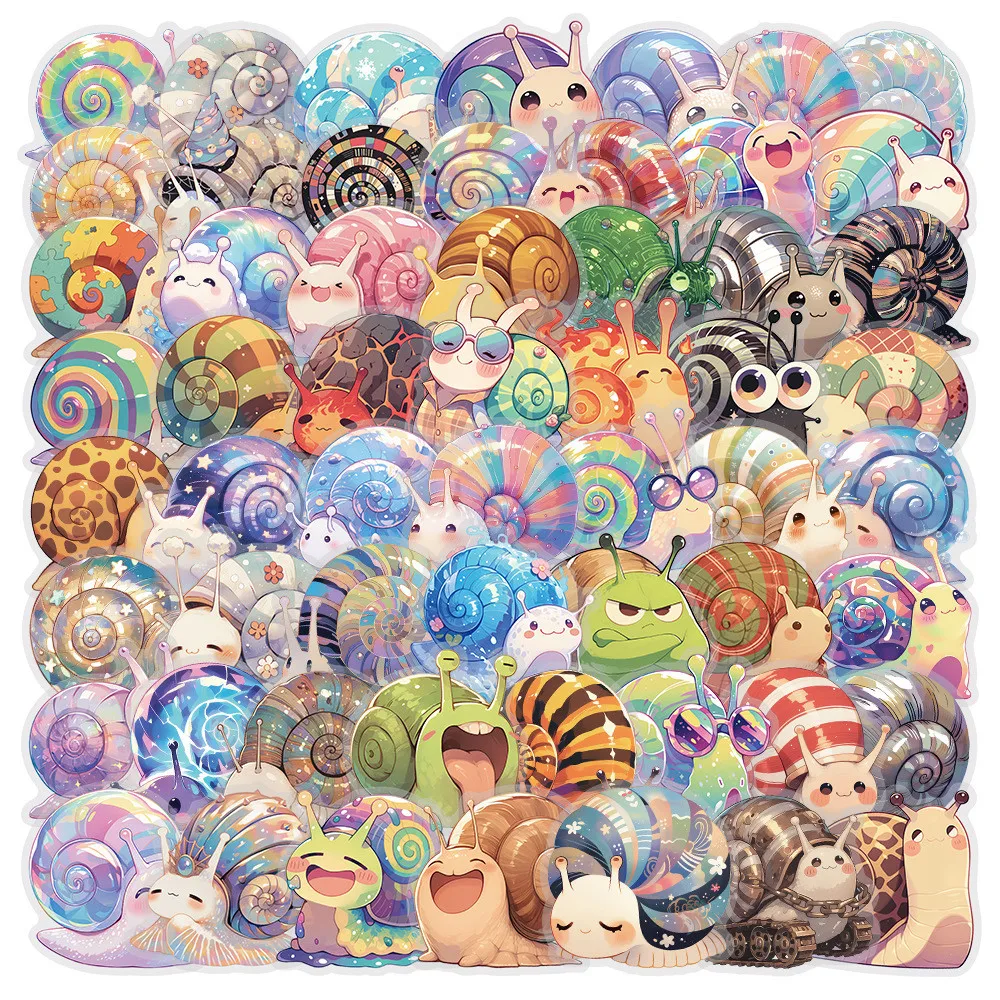 Snail Shell Art Sticker Pack 50 Sheets, Vivid Pattern Graffiti Stickers for Scrapbook Gadget Customization AnimeWorlds Store