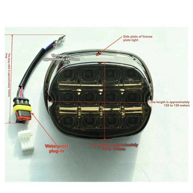 Super Sale Motorcycle LED Taillight Brake Lamp for Harley Dyna Fat Boy 883 1200 Road King Davidson Livewire FXDL99-17 Smoked Bla