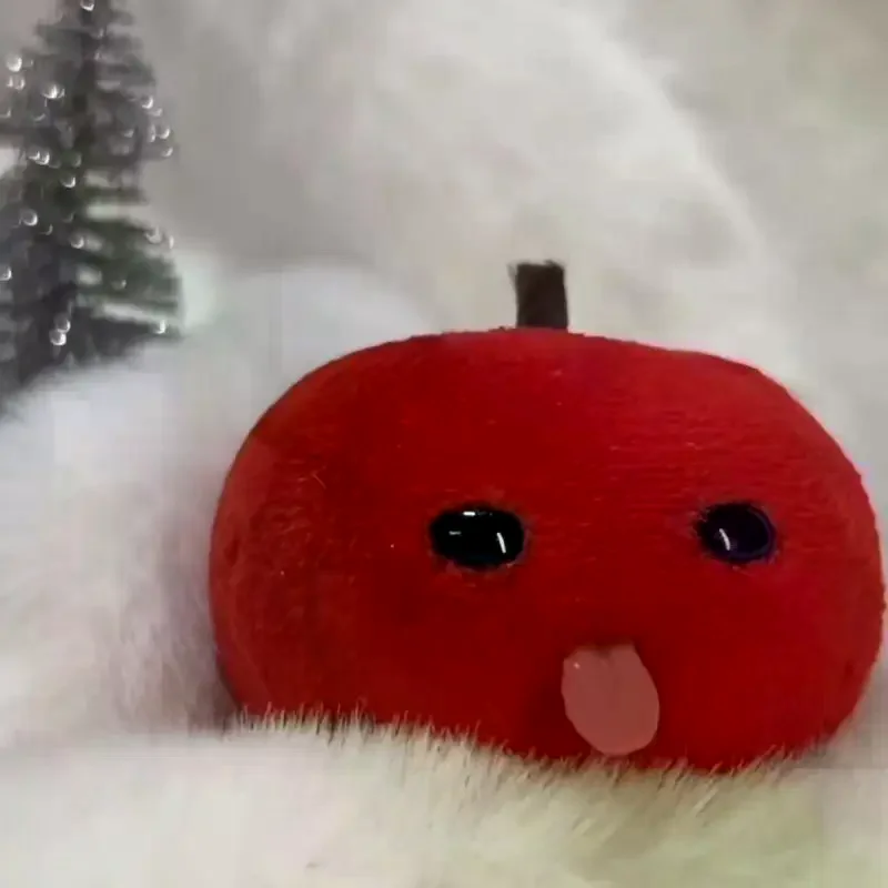 Abstract Green Apple Plush Doll Keychain Backpack Pendant Creative Funny Fruit Keyring Accessories Friends New Year GiftHot Sale