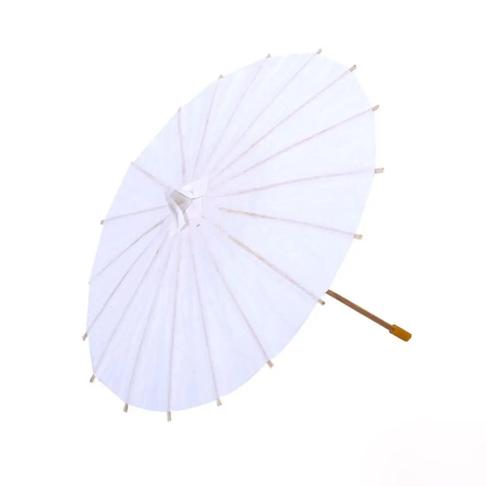 White Paper Umbrella Women Vintage Dance Prop Wedding Party Photography Prop Kids DIY Painting Supplies