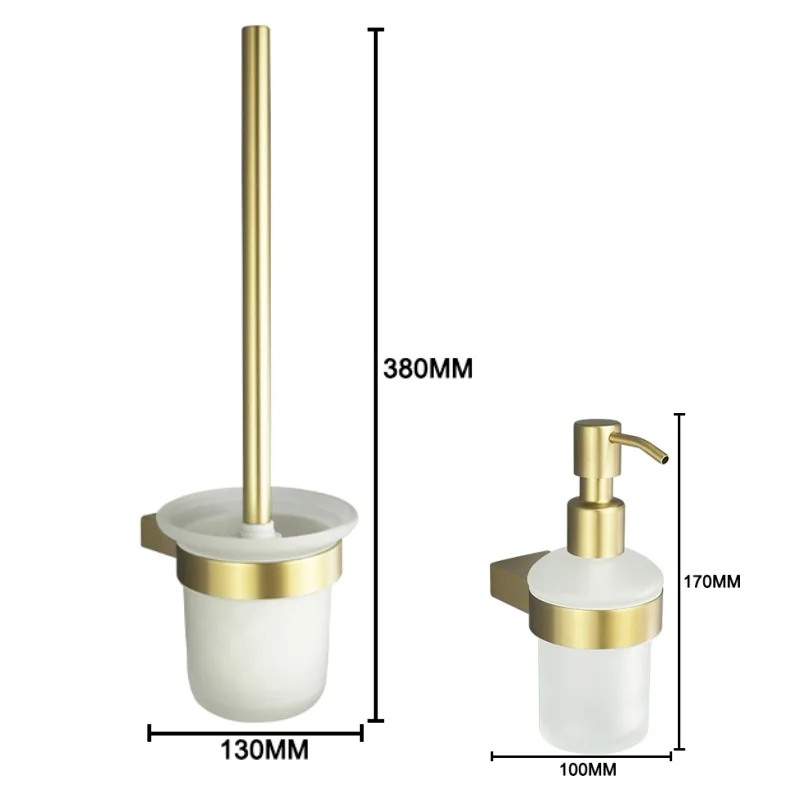 

Brushed Gold Bathroom Accessories Towel Holder Cup Holder Hanger Paper Holder Toilet Brush Holder Coat Hook Soap Dispenser