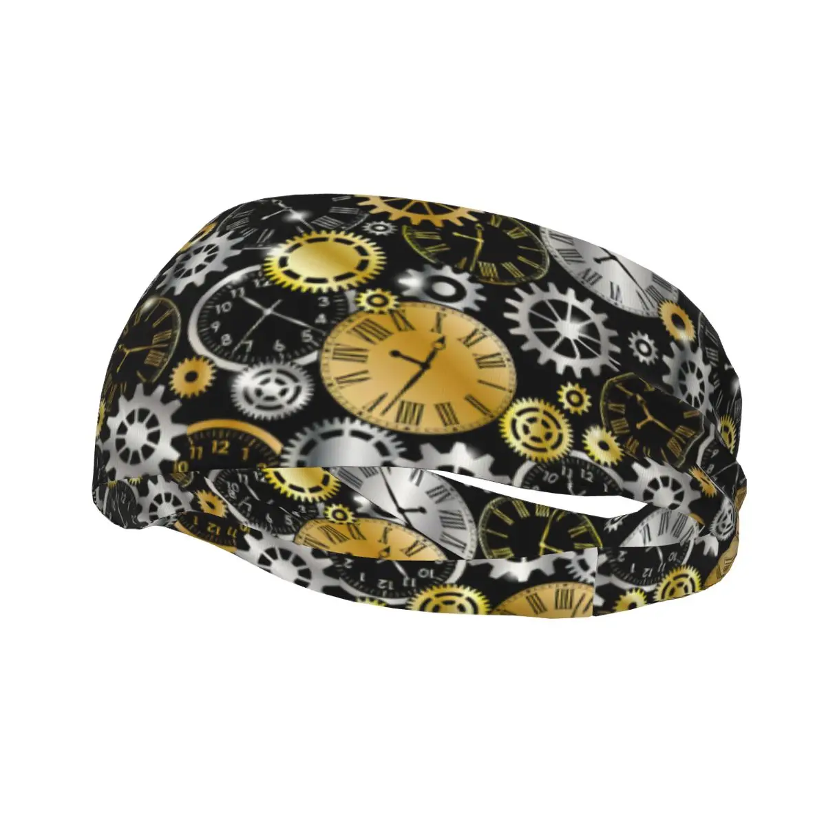 

Sports Headband Portable Hair Band Mechanical Gears And Clocks Pattern Hair Wrap Brace Running Exercising Sweatband