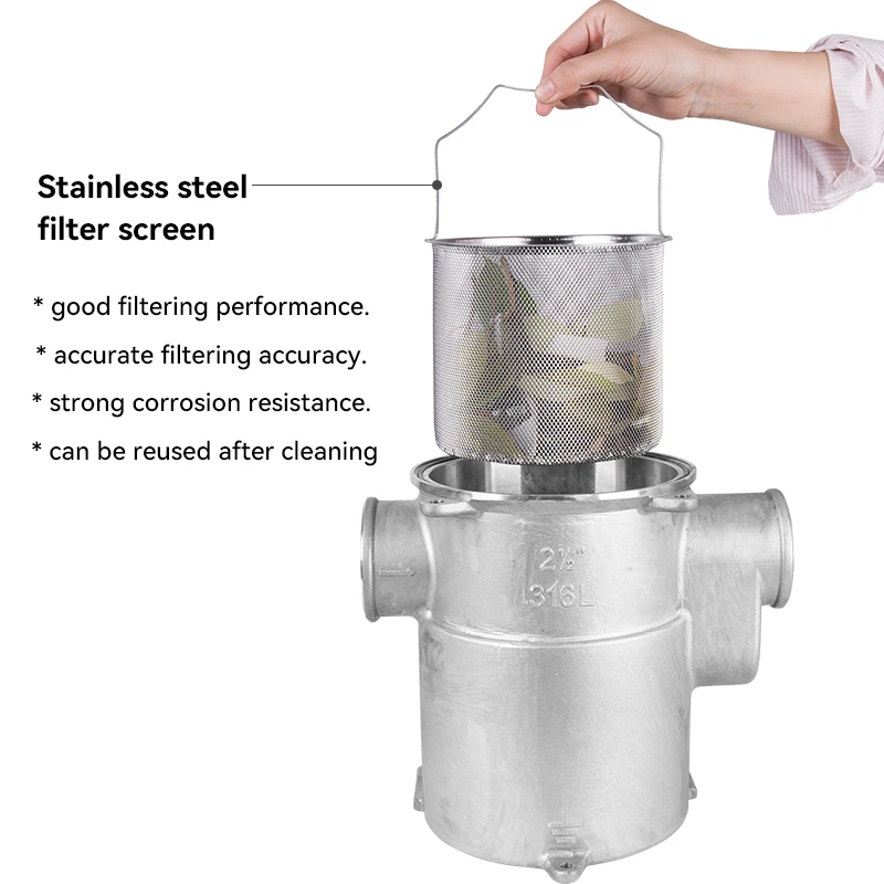 316 الفولاذ المقاوم للصدأ تصفية مياه البحر قارب الأجهزة من خلال بدن المناسب كمية مصفاة المياه تكييف الهواء تصفية مياه البحر