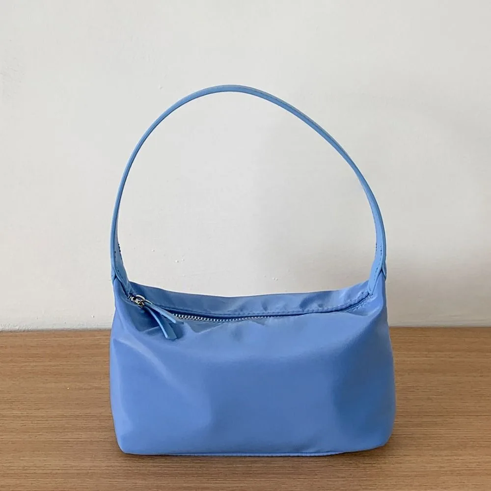

Cute Korean Style Nylon Handbag Lightweight Solid Color Small Square Bag Large Capacity Nylon Shoulder Bag Spring Summer