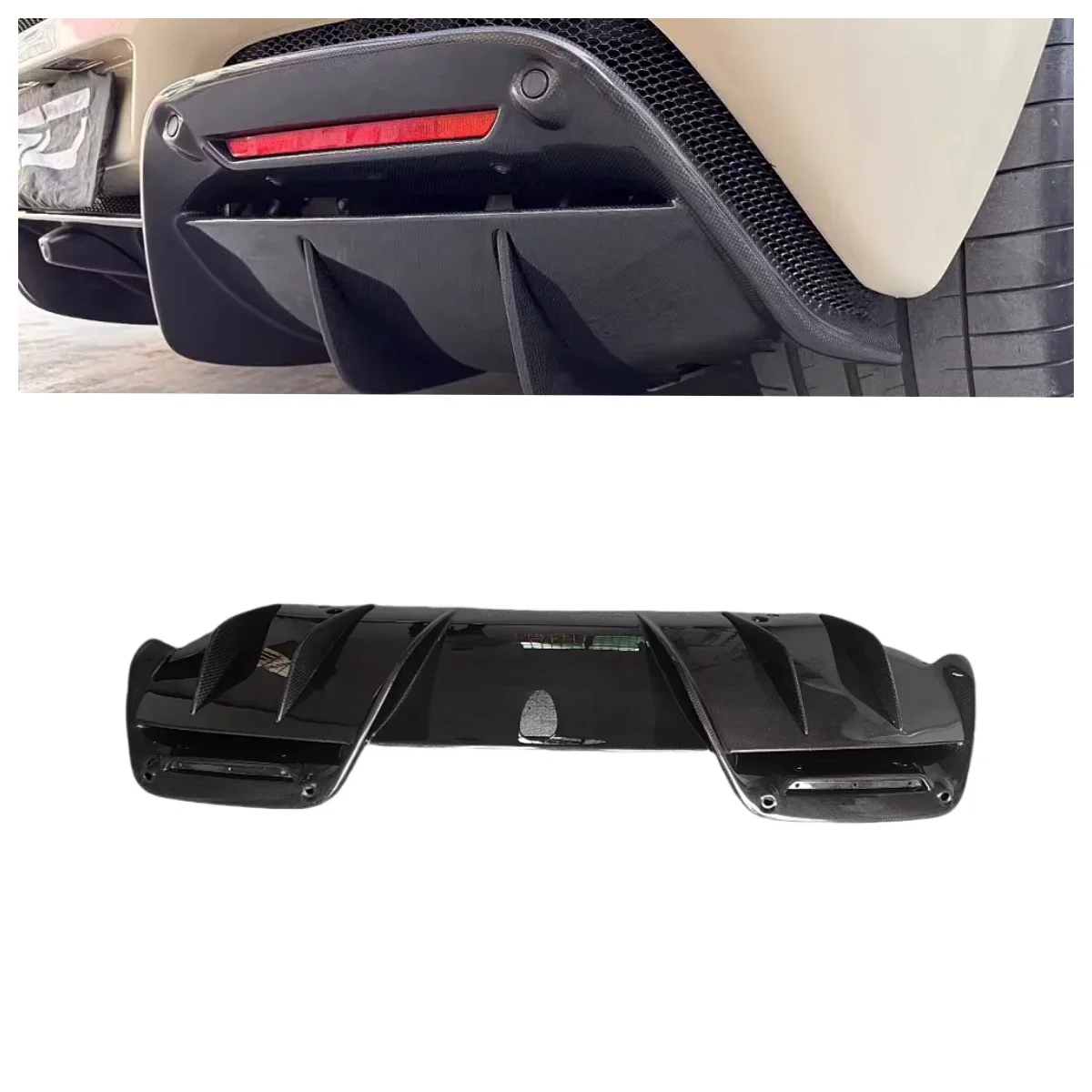 

Suitable for Ferrari 296 upgraded to dry carbon fiber rear diffuser small surround rear lip body kit