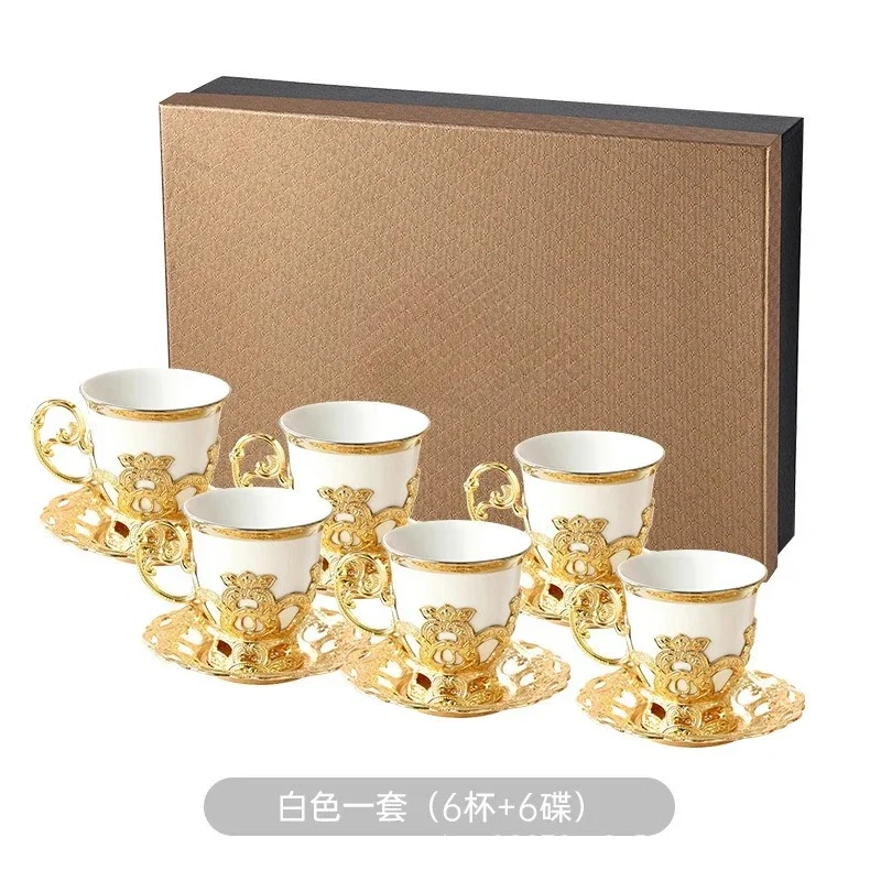 2026NEW European-style Gold-edged Cup And Saucer, Six Cups, Six Saucers, Coffee Cup Set Gift Box