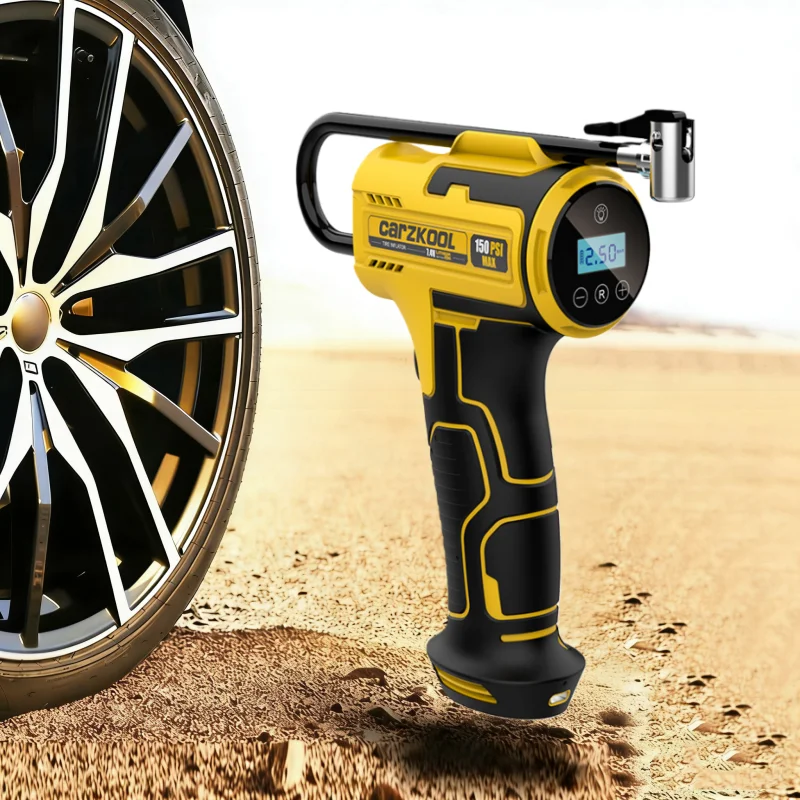 New 150PSI Handheld Air Compressor Wireless/Wired Inflatable Pump Portable Air Pump Tire Inflator Digital for Car Bicycle Balls