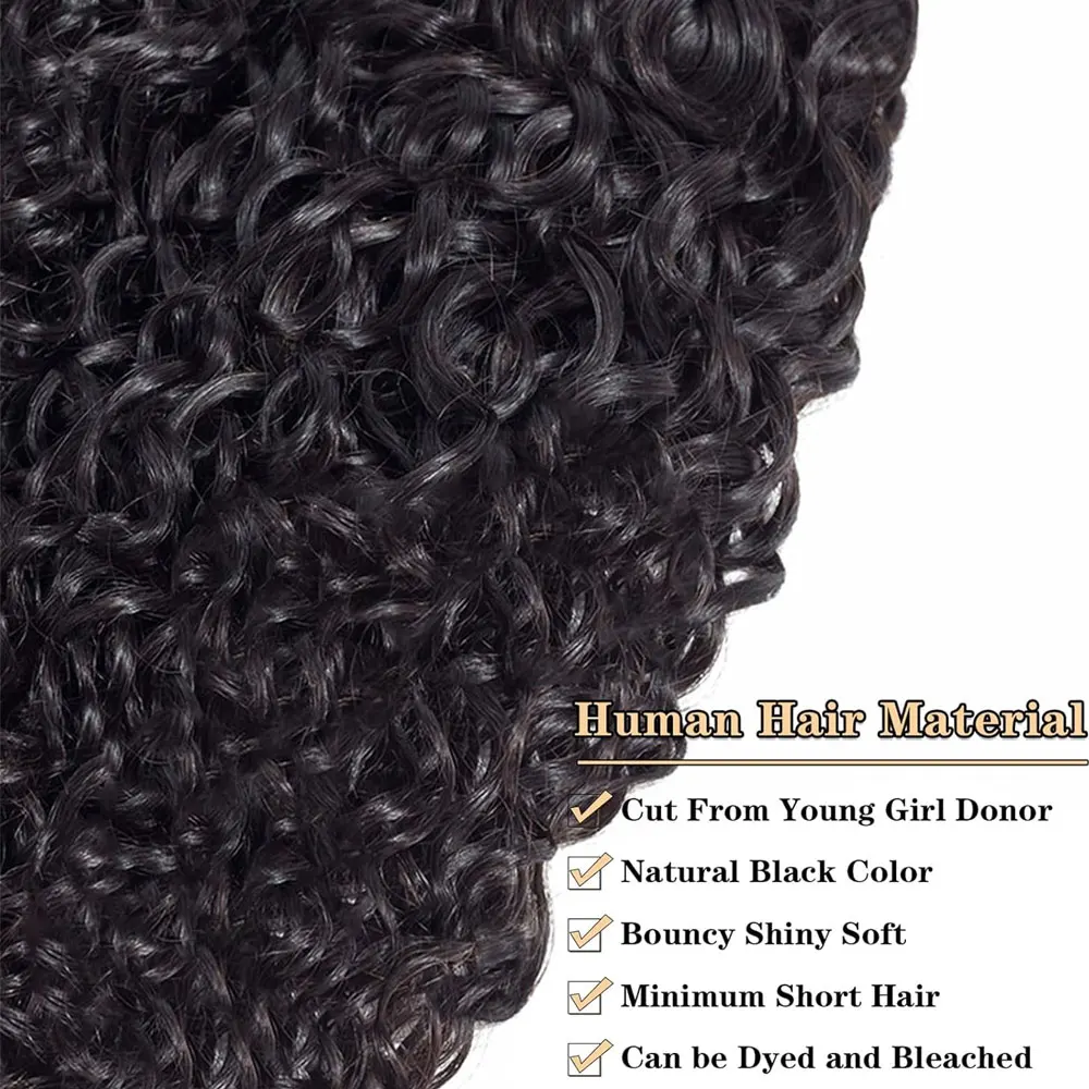 Natural Color Brazilian Curly Bundles Virgin Kinky Curly Human Hair 1/3/4 Bundles Real 100% Unprocessed Virgin Hair Weave Bundle