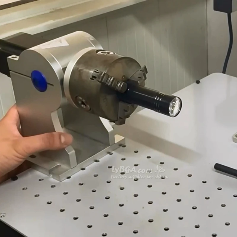 

New D80 Rotary Axis A Axis 80mm Chuck Nema23 Motor With 2M Wire For Fiber Laser Carving Engraving Machine Cylinders Marking