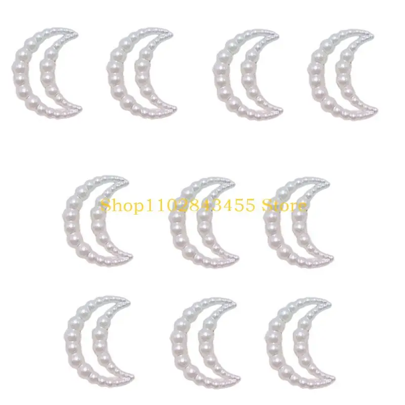 

49MC 10pcs Hollow out Pearl Shape Padded Appliques Patches DIY Craft Clothes Sewing Material Woman DIY Hair Clip Appliques