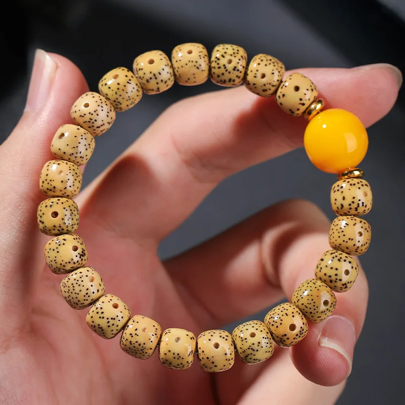 High Density Golden Seed Star Moon Bodhi Bead Single Strand Buddhist Prayer Bracelet For Men And Women Lucky Fortune Blessing view 6