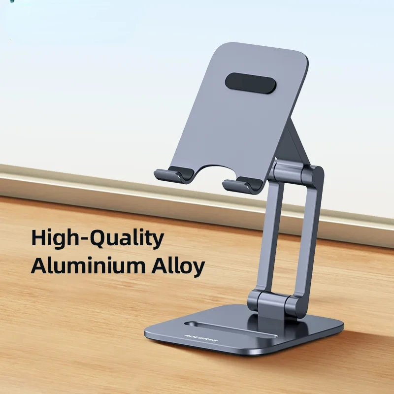 حامل حامل هاتف لوحي معدني قابل للطي من Rocoren لهاتف iPhone 14 13 iPad Pro Air Universal Desk Suporte para celular شاحن سيارة