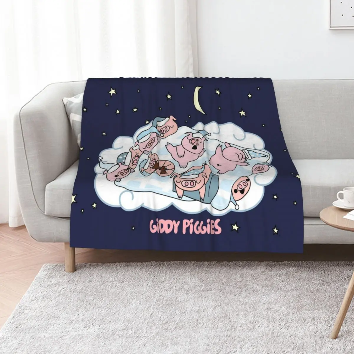 Bedtime Giddy Piggies Throw Blanket Soft Big Loose Furry For Baby christmas gifts halloween Blankets