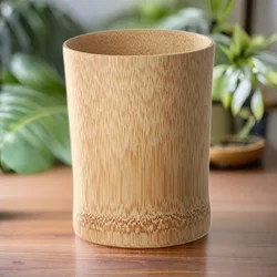 Japan Style Natural Bamboo Carved Water Cup Teacup Tea Beer Coffee Juice Drinking Mugs For Kitchen Handmade Wooden Cup