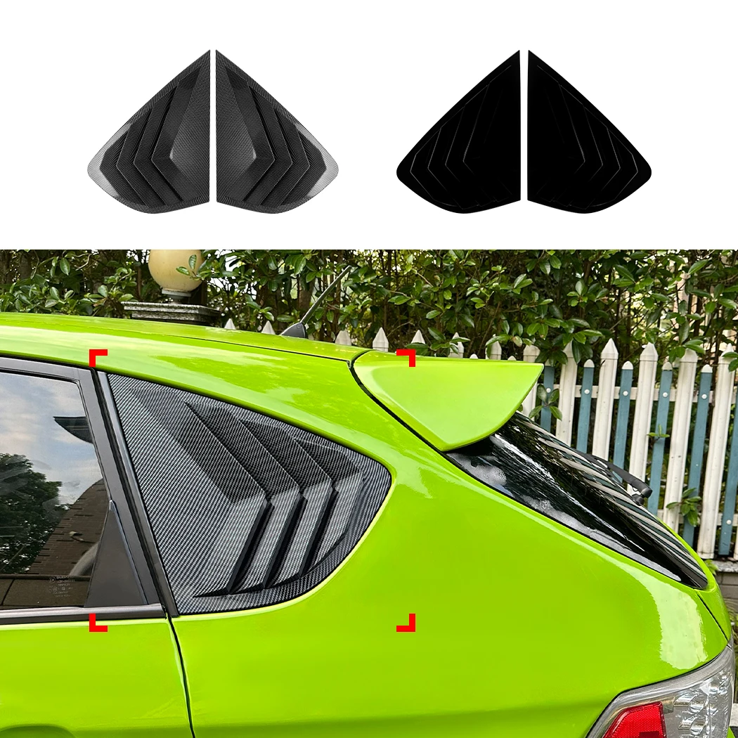 

2x Add-On Tape-on Car Styling Rear Window Louvers For Subaru Impreza STI Hatchback 2008-2014 Rear Triangle Window Shade Spoiler