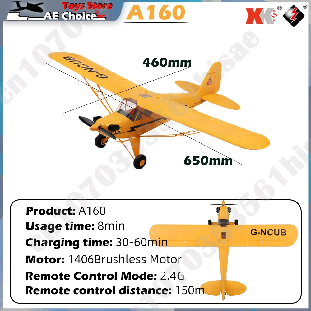 WLtoys A160 RC samolot 5-kanałowy 3D/6G 1406 bezszczotkowy silnik sterowany radiowo 650mm rozpiętość skrzydeł RC zabawka prezent dla dorosłych