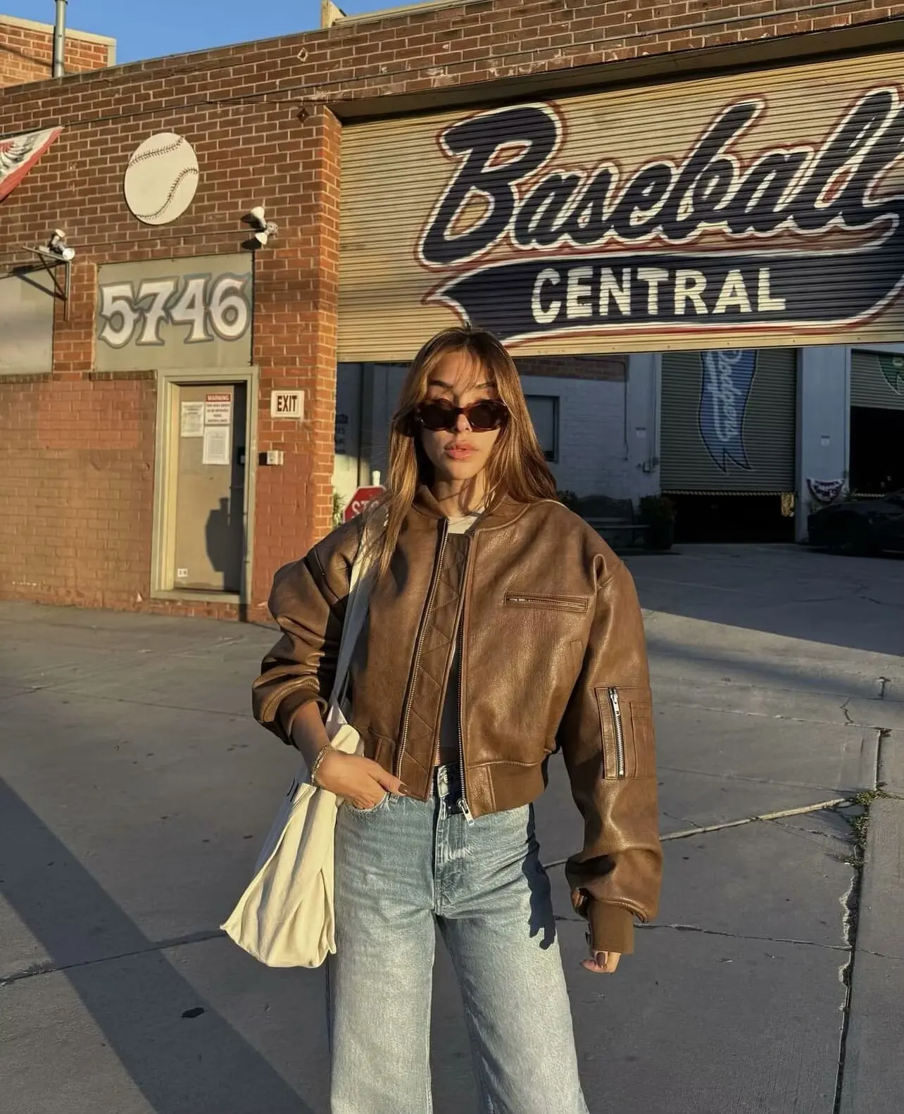 الخريف شيك دراجة نارية سترة جلدية سيدة أبلى خمر جاكيت زيبرا امرأة س الرقبة طويلة الأكمام بلون فضفاض Bomber معاطف #4