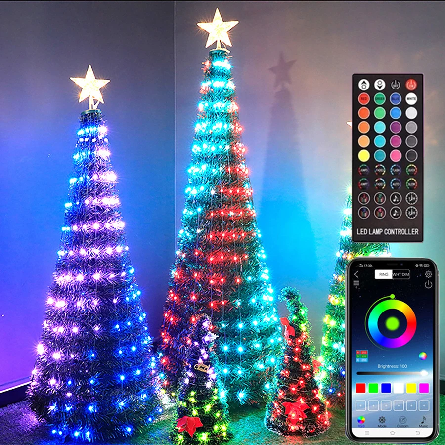 20M 200LEDs APP Control inteligente guirnalda de luces de hadas USB remoto BT árbol de Navidad luces de cadena para fiesta boda decoración del hogar