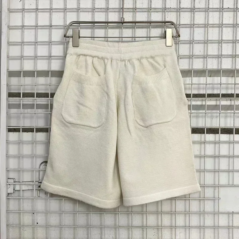 25SS Classic CB Logo Jacquard Knit Woolen Shorts Women Top Quality Oversized Casual Shorts Apricot Mens Shorts