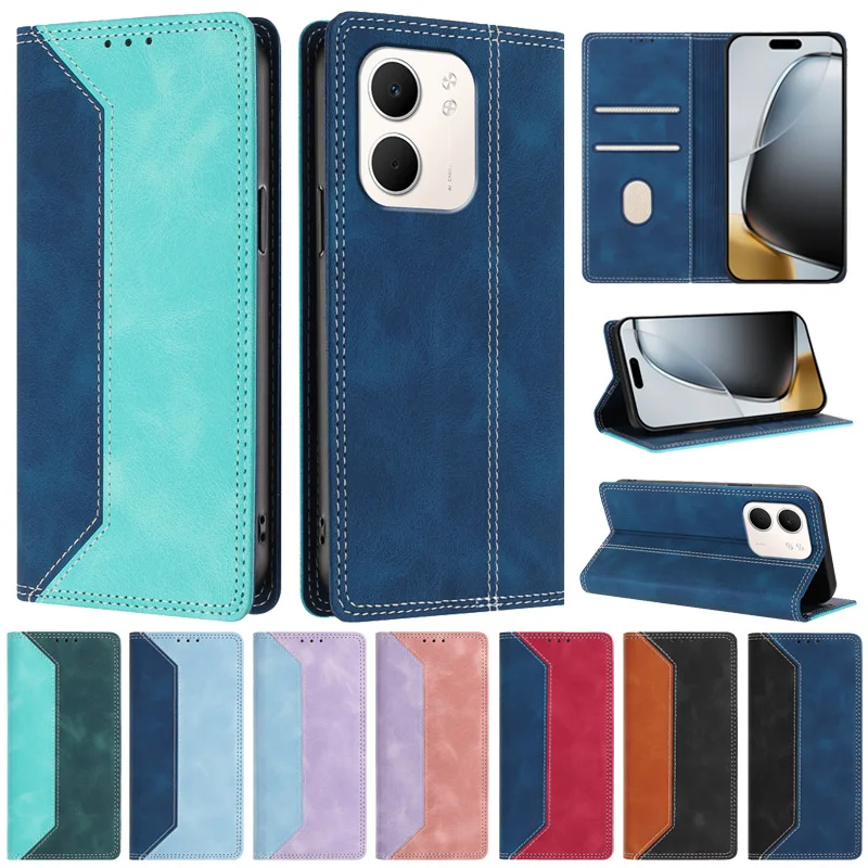 Para OPPO A5x Funda con tapa magnética para Oppo A 5X 5G CPH2695 Funda de teléfono sFor oppo A5X 4G CPH2725 Funda de bloque de Color de cuero