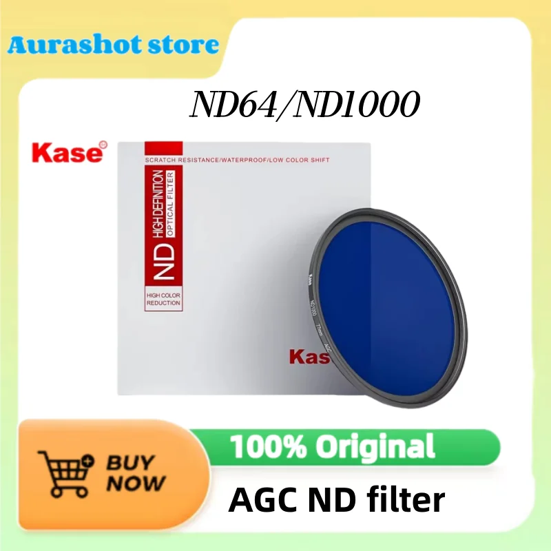 Kase Aluminium Screwed in Circular ND64/ND1000 Filter - AGC Optical Glass HD Imaging 98.5% Visible Light Transmission Rate