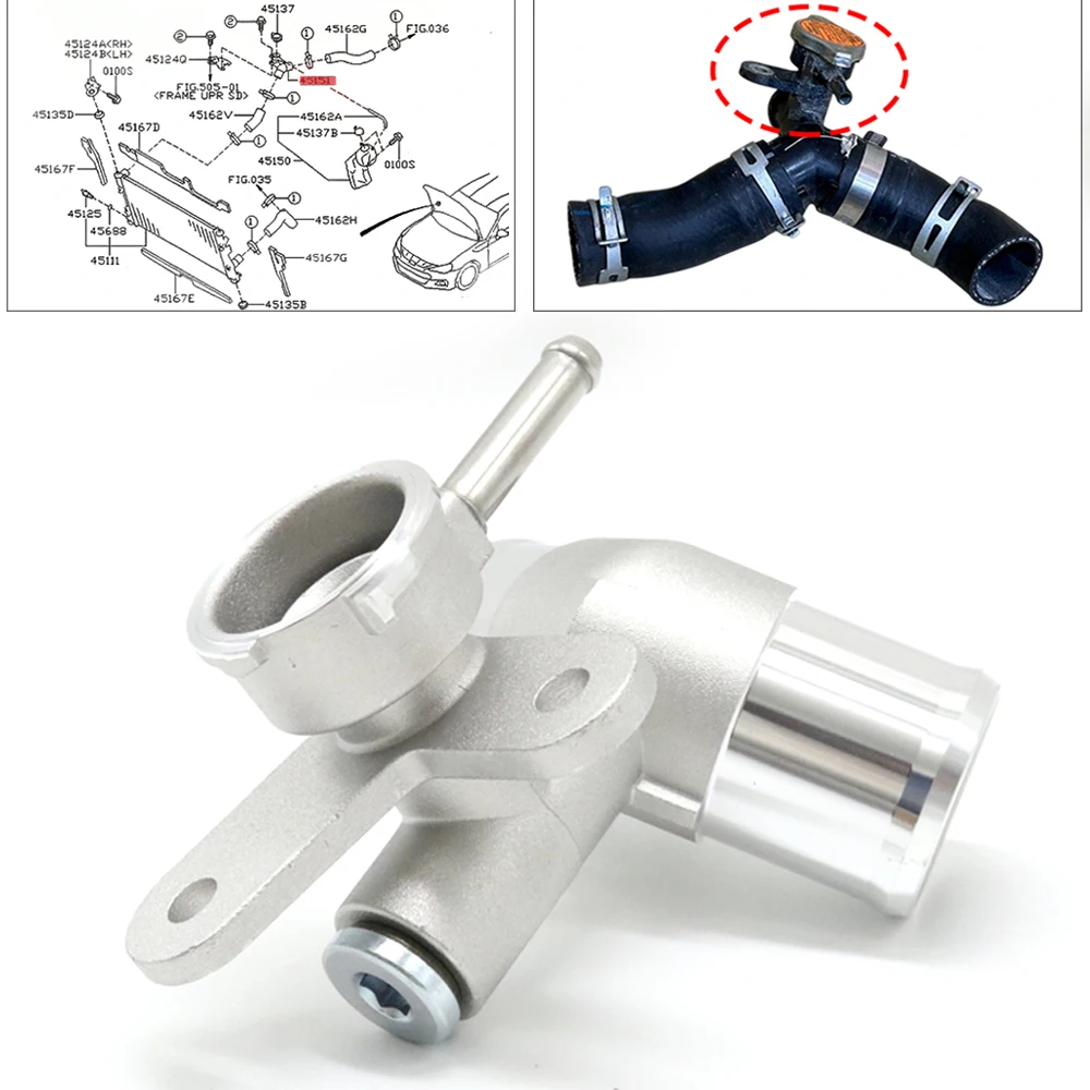 

Upgrated Metal ﻿Engine Radiator Coolant Filler Neck Pipe Aluminium Outlet Flange Waterpipe For Toyota 86 Subaru BRZ MT Scion FRS