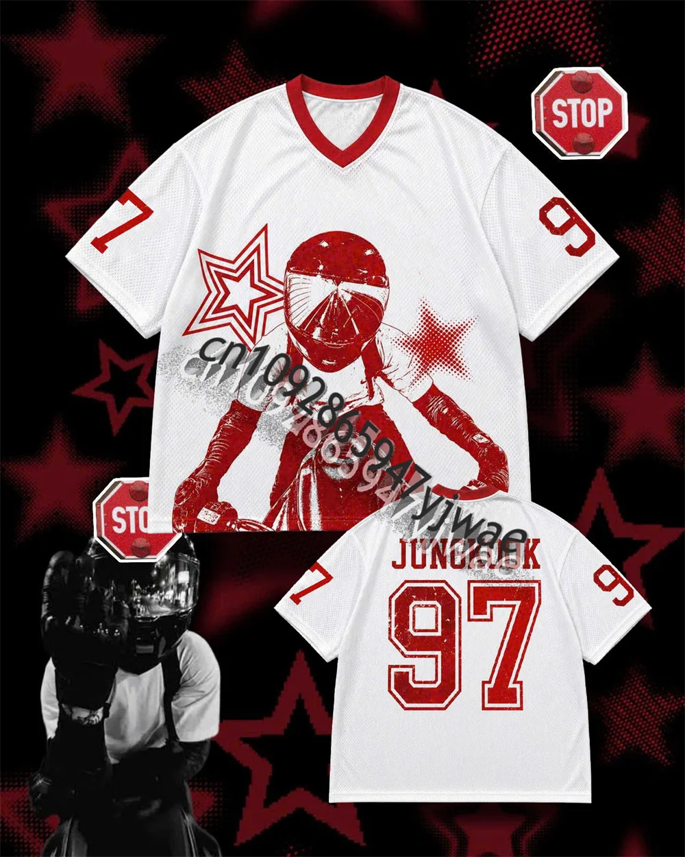 Camisa de Futebol Inspirada em Grupo Kpop para Fãs, Tour Mundial, Concerto, Encontro de Fãs, JK Boy, Camiseta de Malha, Verão, Masculina e Feminina