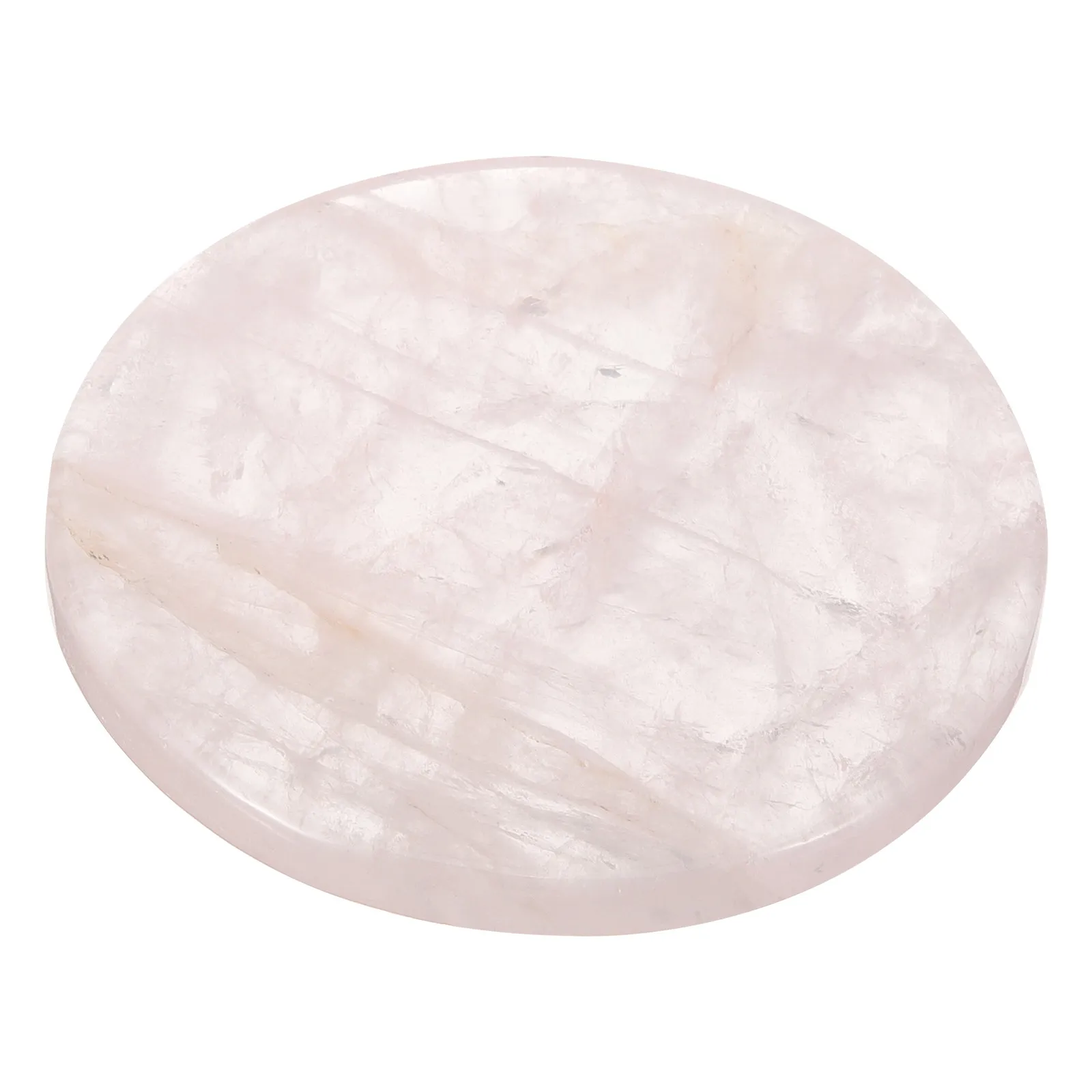 

Natural Rose Quartz Crystal Coaster Round Heat Insulating Cup Mat for Coffee Table Home Decor Dining Desk Office Tabletop