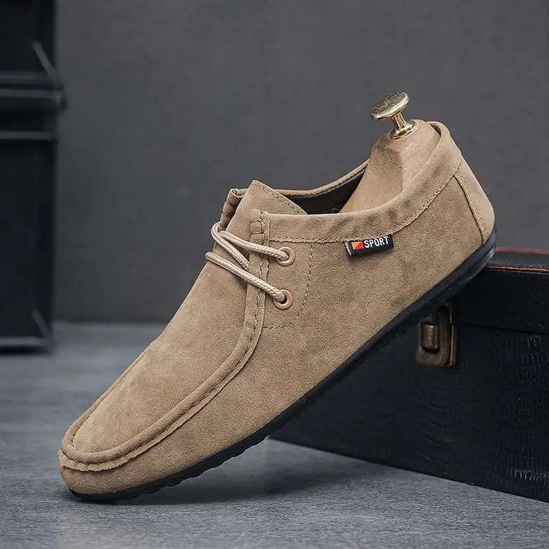 

2026 Autumn Men Casual Shoes Suede Leather Work Shoes Male Lace up Flats Sneakers Platform Business Party Dress Shoes