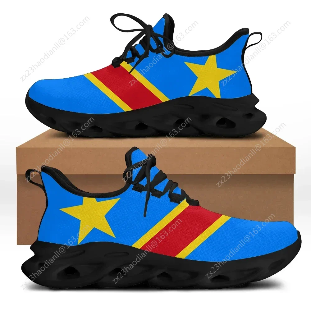 Fashion Print Congo Democratic Republic/Eriledian Flag Men Shoes Comfortable Soft Sole Breathable Shoes Trend Mesh Male Shoes