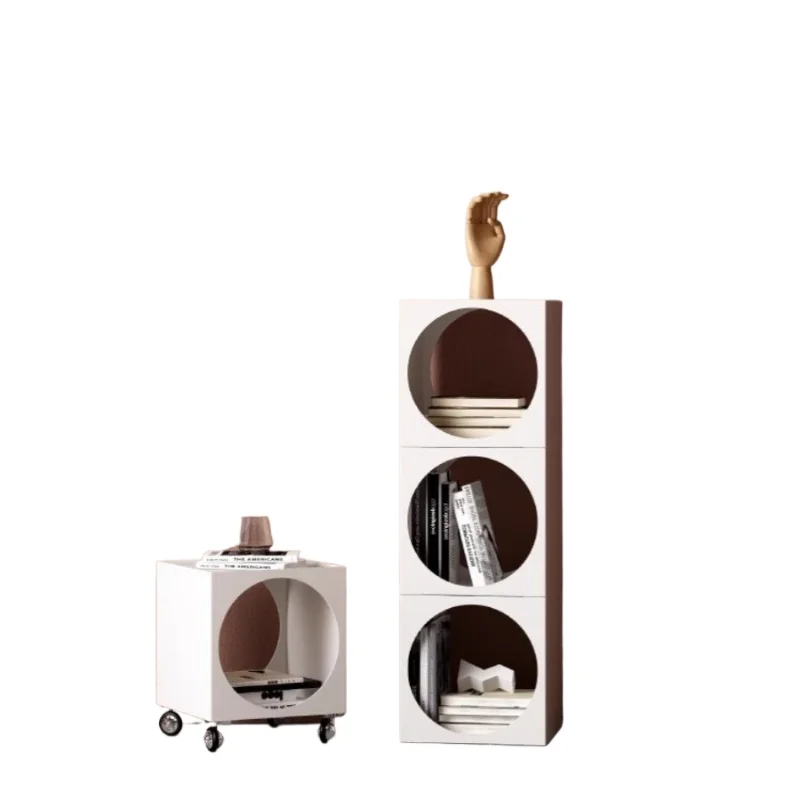 

Light luxury removable bookshelf, simple home solid wood edge several combination bedside table