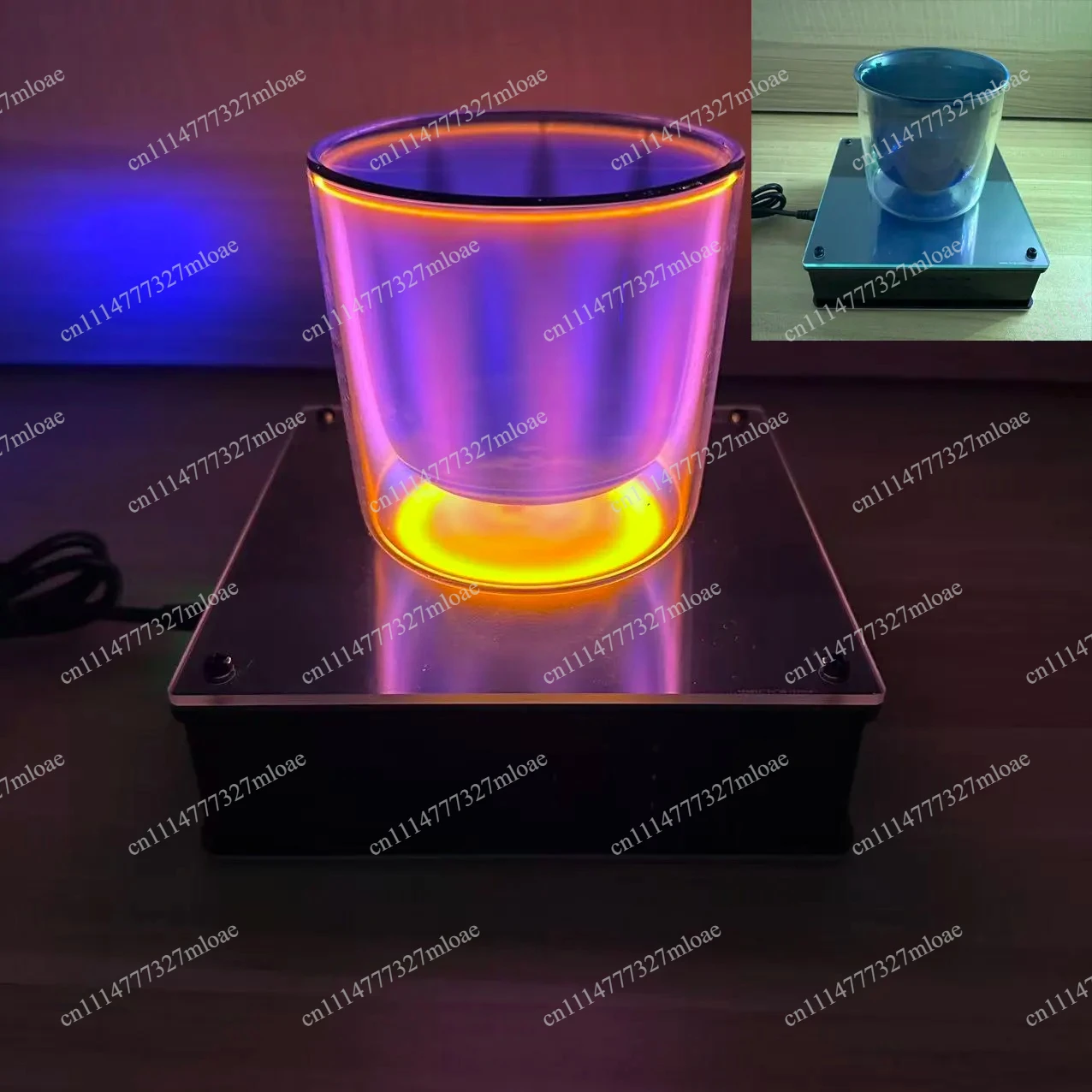 High-tech cup bar wireless luminous glass beer  element ion  electronic transition