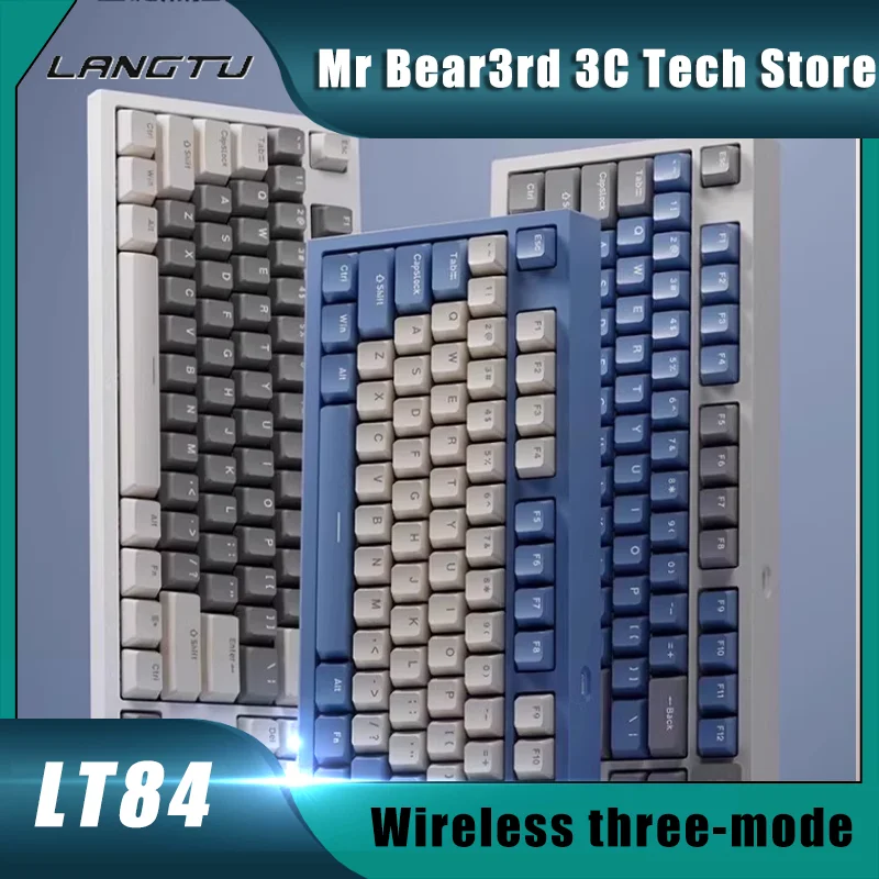 

Langtu Lt84 Mechanical Keyboard Three-Mode Bluetooth Wireless Gaming Office Customized Diy Display Rgb Full Key Hot-Swappable