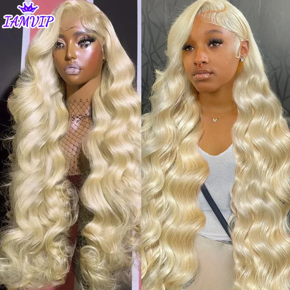 

250% 30 36 Inch 613 Hd Frontal Wigs 13x4 Blonde Body Wave Front Wig Transparent Pre Plucked Brazilian Glueless Human Hair Wigs