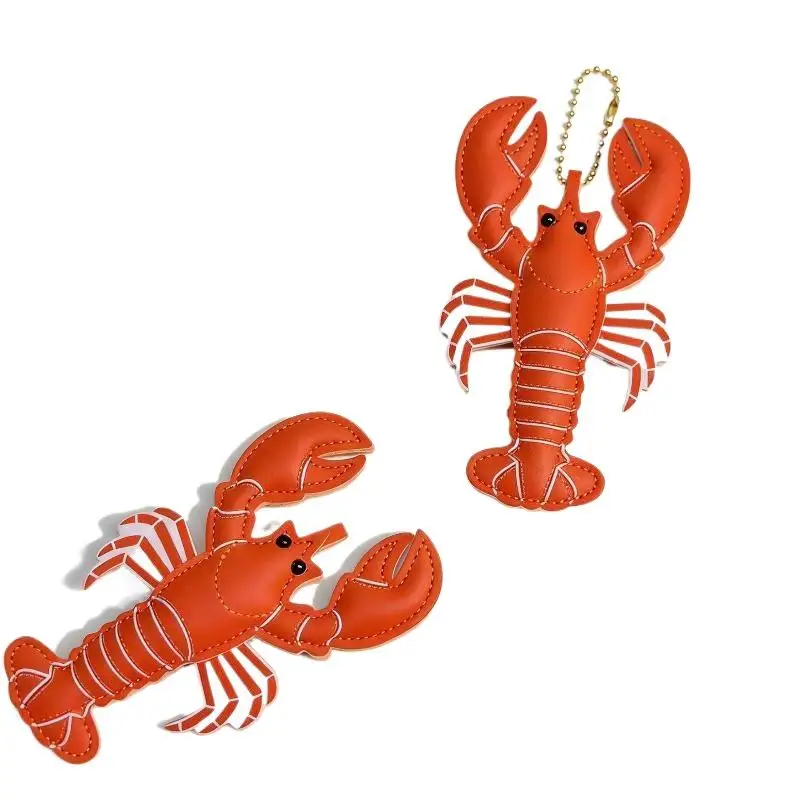 1 Stück PU-Leder Schlüsselanhänger im Sommer-Strand-Stil, niedlicher Hummer-Anhänger für Auto, Tasche, Zimmer, Accessoires, Aufhänger – Detail 7