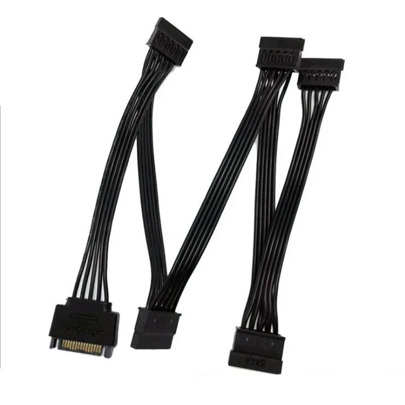 60CM SATA 15Pin 1 To 5 Multi Splitter Power Extension Cable 15Pin Hard Drive Cord For DIY PC Server Desktop Gaming Computer