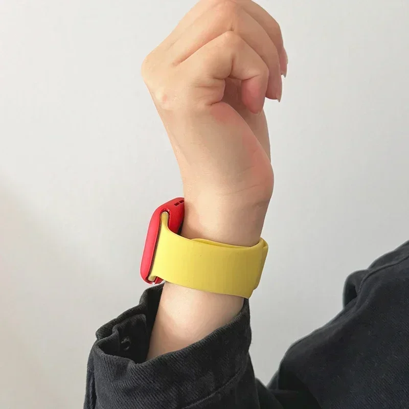 Y2k كوريا لطيف سيليكون حزام + حافظة لساعة أبل Ultra2 49 مللي متر 46 مللي متر 44 41 42 45 Correa لسلسلة Iwatch 10 9 8 SE 7