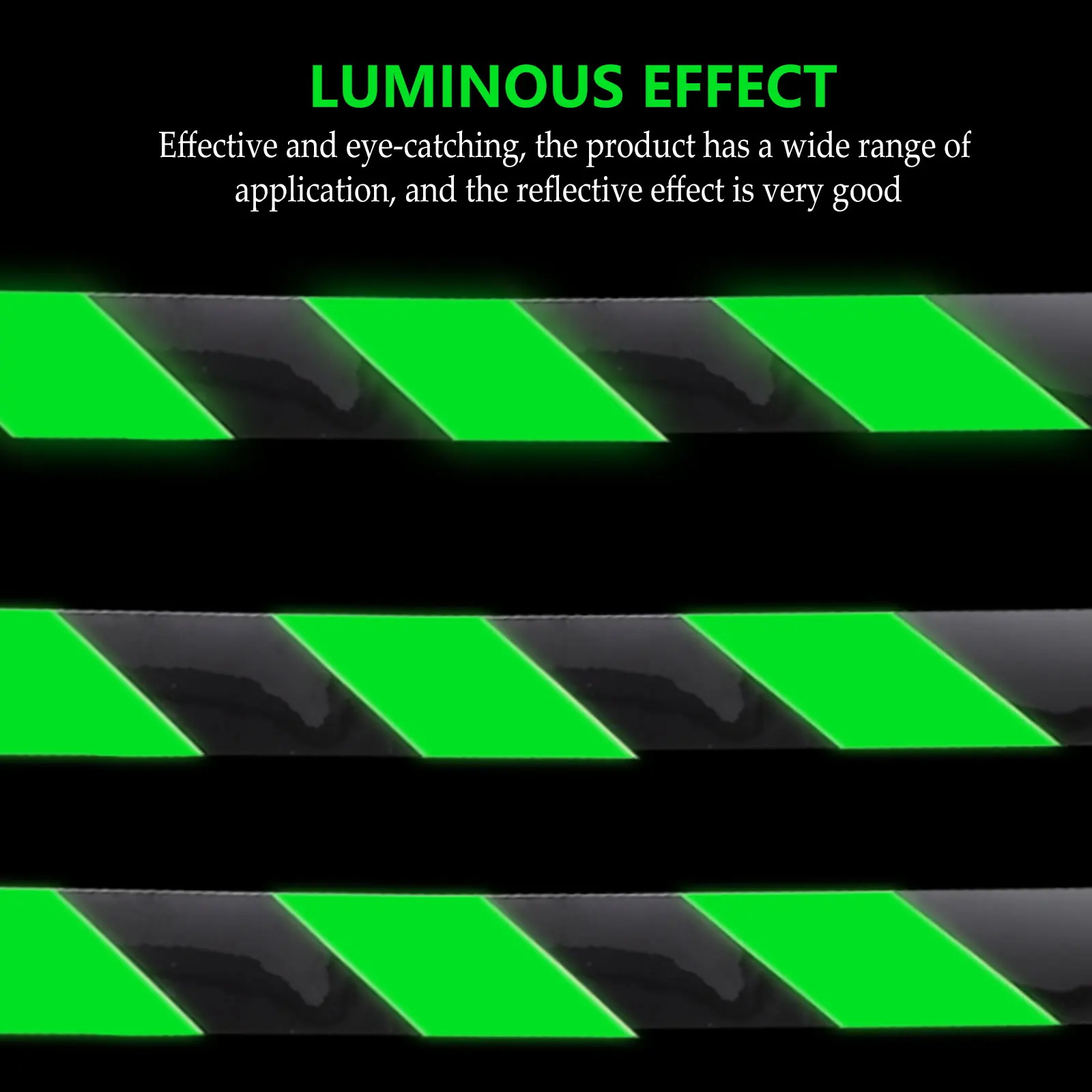 

Fluorescent Luminous Guide Tape Glow Dark Caution Directional Sticker Visible Green Black Colors Lasting Indoors Outdoors