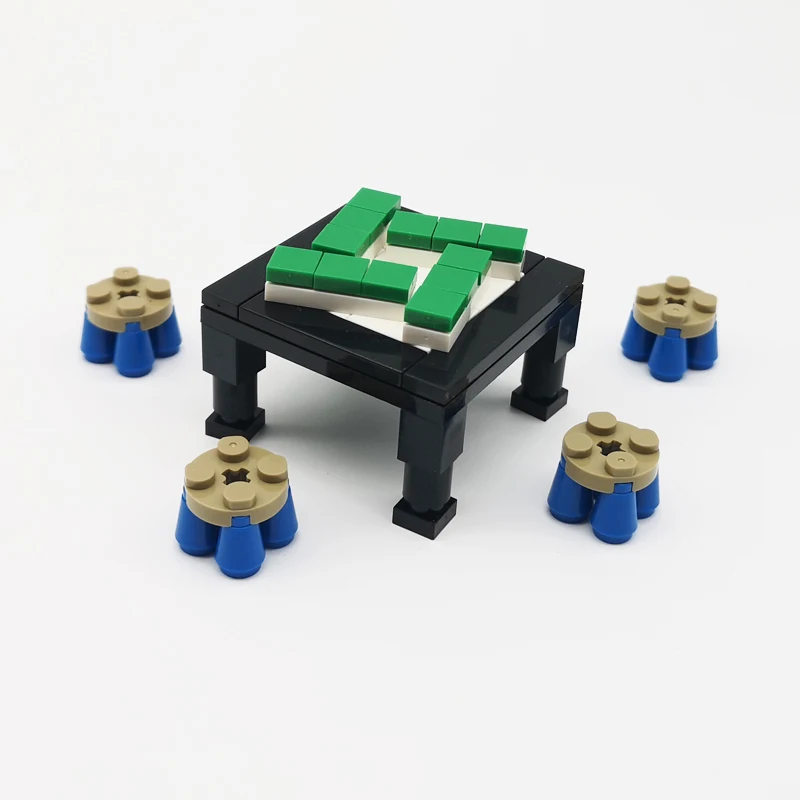 MOC-Bausteine, Möbel und Dekorationen für Wohnzimmer und Schlafzimmer – Bett, Bücherregal, Sofa, Computertisch, kleine Pflanzgefäße, Spielzeugmodelle. – Detail 15
