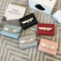 Ladies Purse 2024Bags Bow Short Magnetic Purse 30% Discount Ladies Purse Mini Cheap Change Kaba Wallets for Women