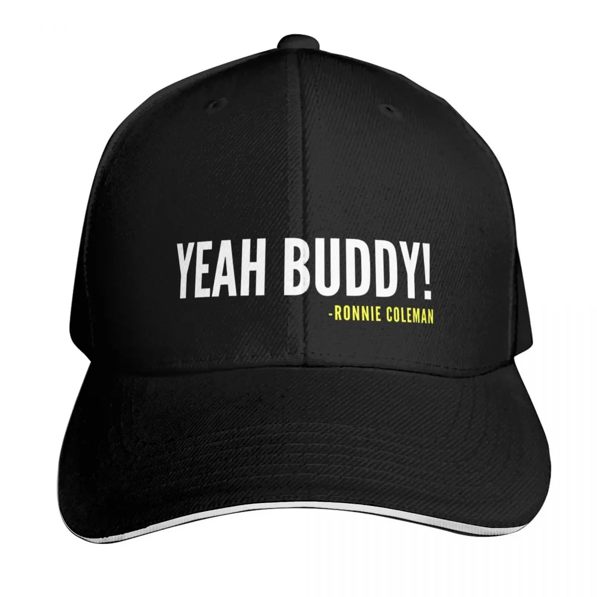 YEAH BUDDY! -Ronnie Coleman Baseball Cap Quick Dry Performance Cotton Twill Breathable Contrast Two Tone Brim