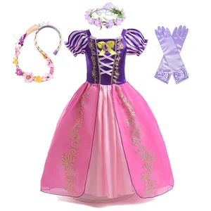 Disney Rapunzel Princess Dress Girl Purple Puff manga 6 mejores ventas Aurora Disney - №2
