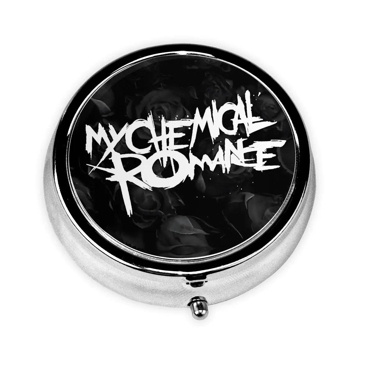 

Romances Travel Round Pill Organizer Fashionable Rock Band Music Medicine Box Pill Case Splitters Storage Box