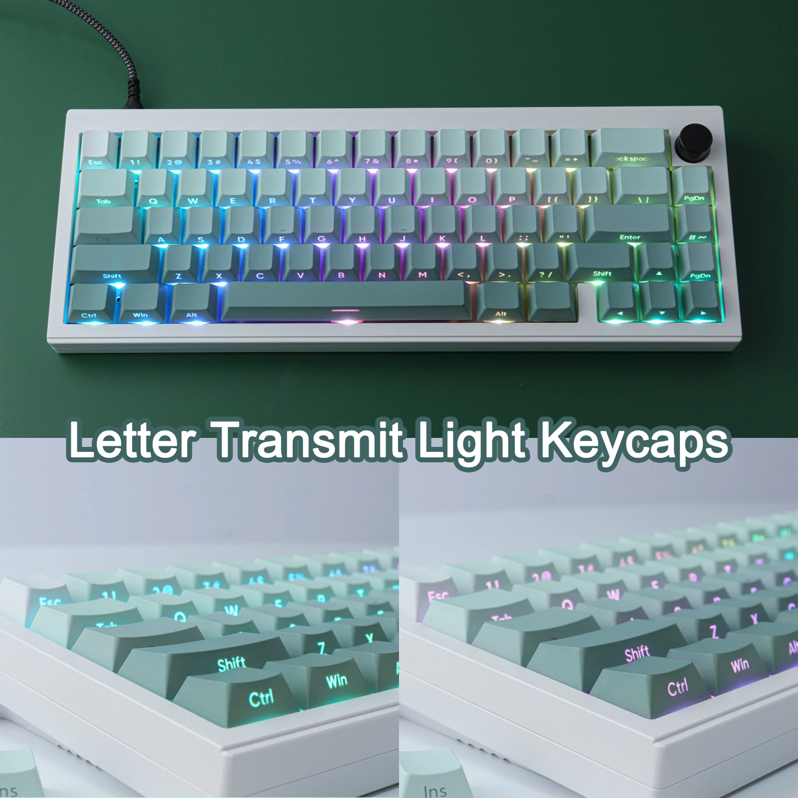 Zsozsó Meredekség keycaps Vadcseresznyefa Idom backlit Áttetsző seagrass keycap PBT sideprint keycap Moszat forgk61 87 104 keyboar