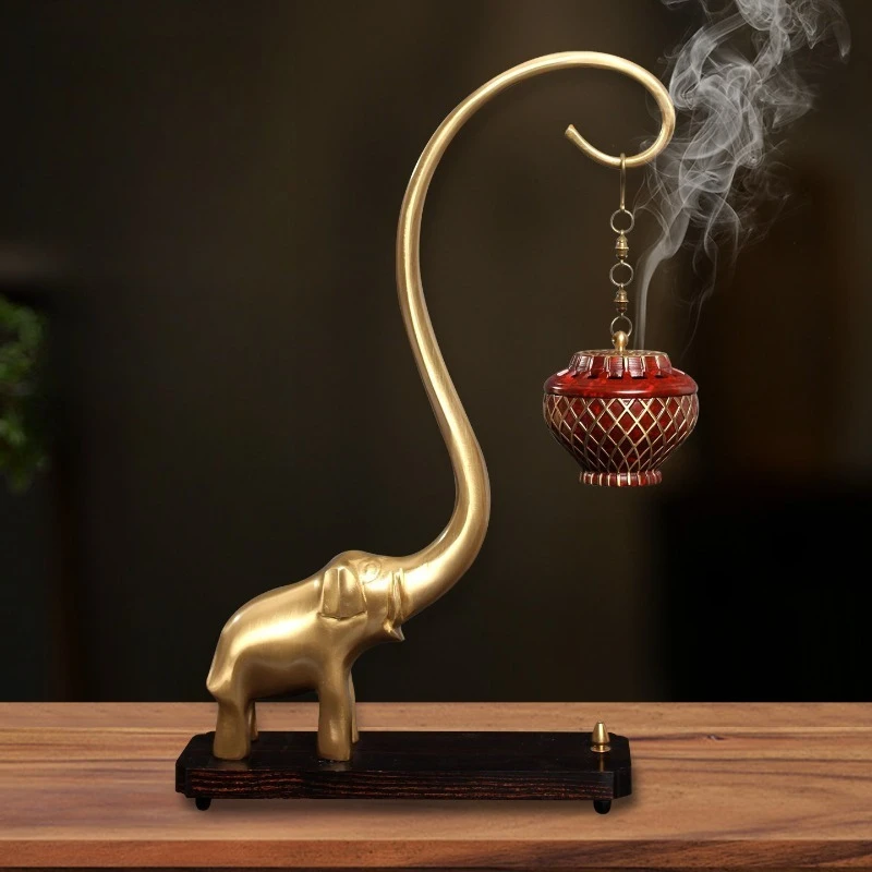 Quemador de Incienso de Cobre de Lujo, Diseño Elegante, Quemador de Incienso Vertical para Interiores, Quemador de Cera, Decoración para el Hogar
